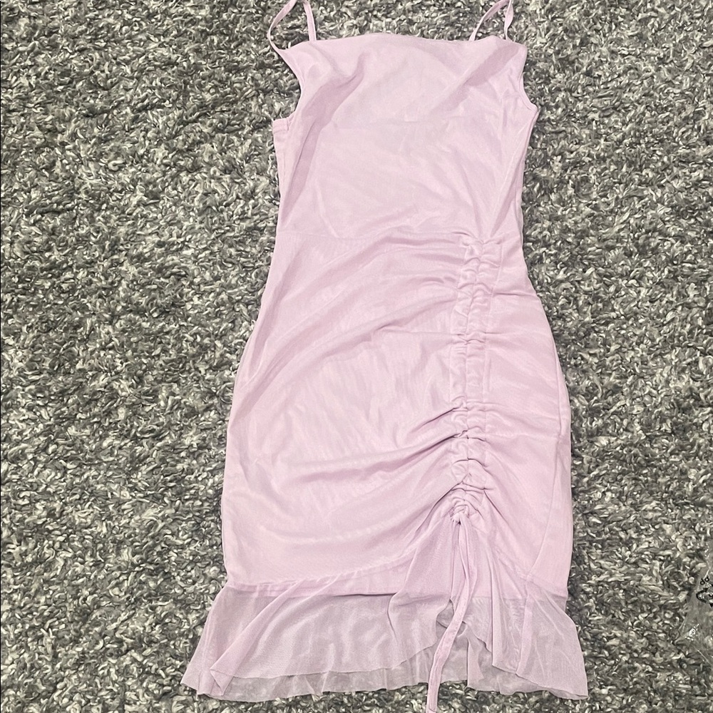 PrettyLittleThing Lilac Ruched Dress